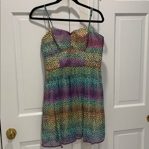 Multicolor snakeskin pattern dress